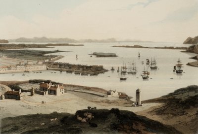 Stornaway en la Isla de Lewis, publicado en 1819 de William Daniell